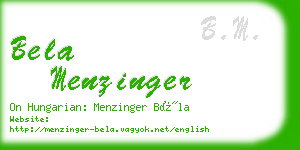 bela menzinger business card